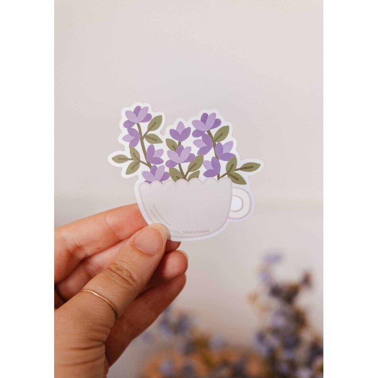 MIMI & AUGUST AUTOCOLLANT EN VINYLE - TASSE FLEURS