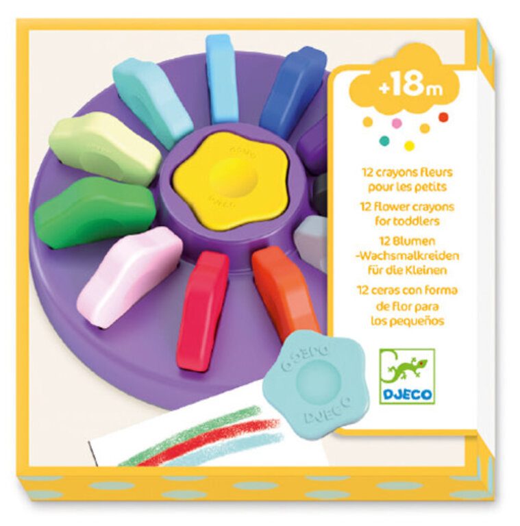 DJECO 12 CRAYONS FLEURS POUR LES PETITS