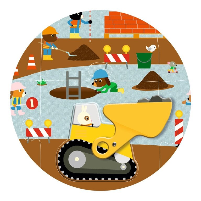 DJECO PUZZLE GÉANT - LE CHANTIER (12+5 PCS)
