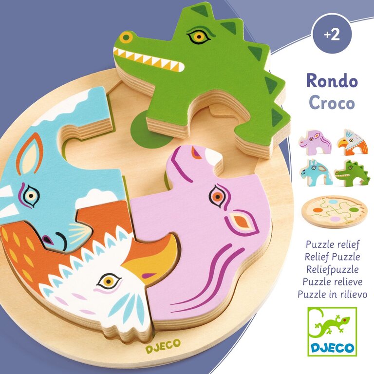 DJECO PUZZLE EN BOIS - RONDO CROCO