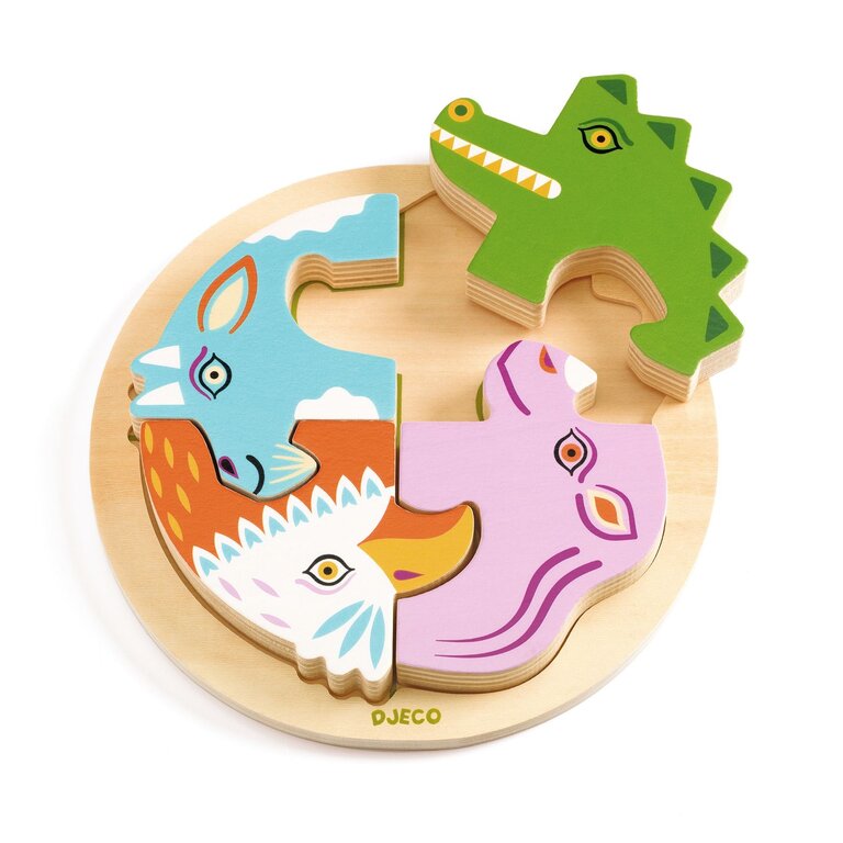 DJECO PUZZLE EN BOIS - RONDO CROCO