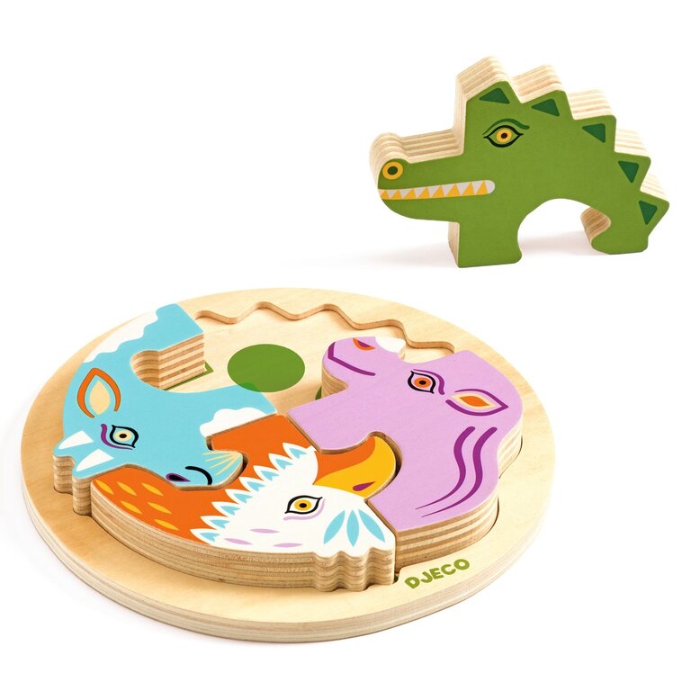 DJECO PUZZLE EN BOIS - RONDO CROCO
