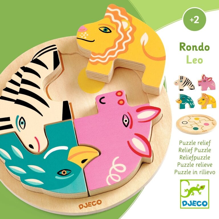 DJECO WOODEN PUZZLE - RONDO LEO