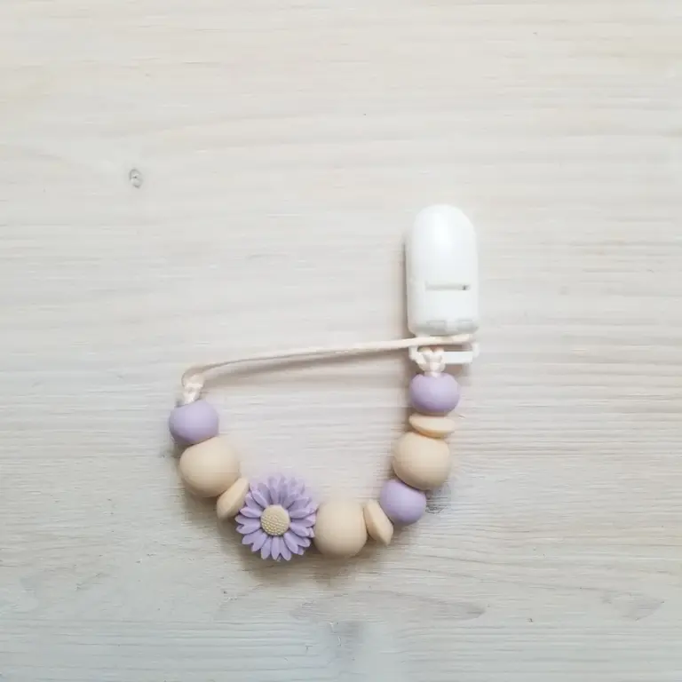 CRÉATION JADE DAISY PLASTIC PACIFIER CLIP