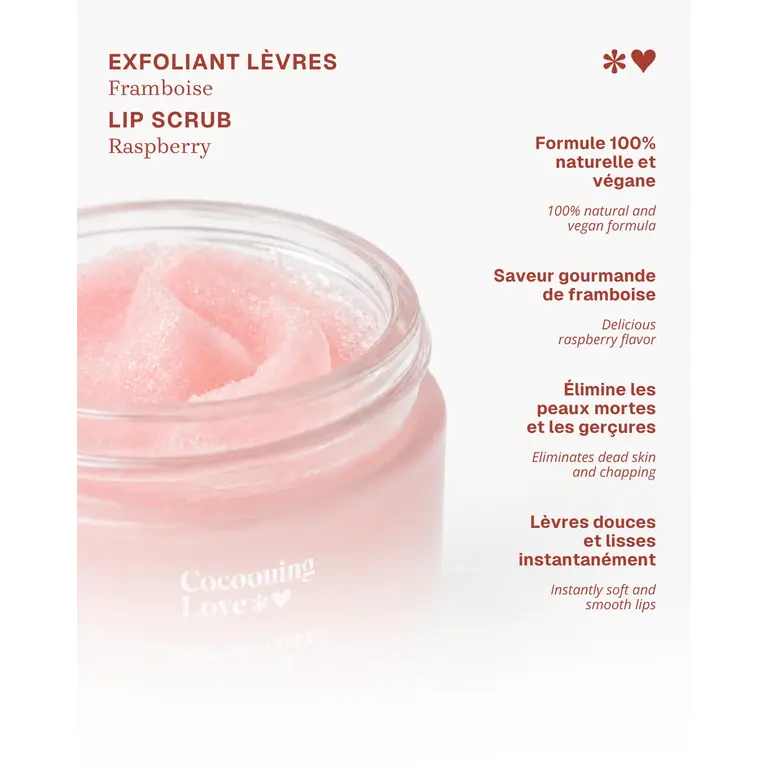 COCOONING LOVE EXFOLIANT POUR LES LÈVRES - FRAMBOISES