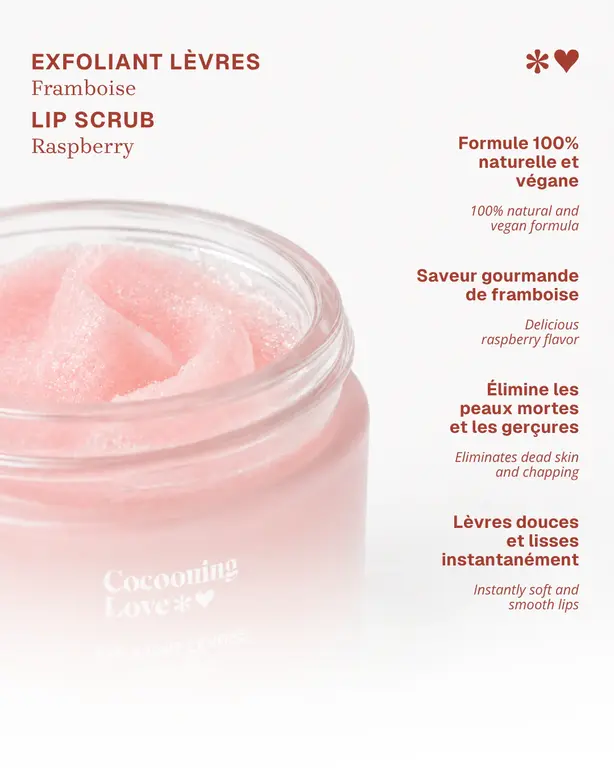 COCOONING LOVE EXFOLIANT POUR LES LÈVRES - FRAMBOISES