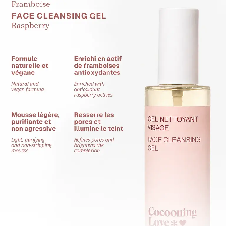 COCOONING LOVE GEL NETTOYANT VISAGE - FRAMBOISE