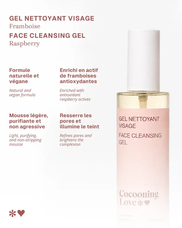 COCOONING LOVE GEL NETTOYANT VISAGE - FRAMBOISE