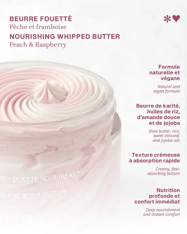 COCOONING LOVE BEURRE FOUETTÉ NOURRISSANT - PÊCHE & FRAMBOISE