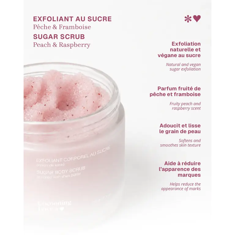 COCOONING LOVE SUGAR BODY SCRUB - PEACH AND RASPBERRY