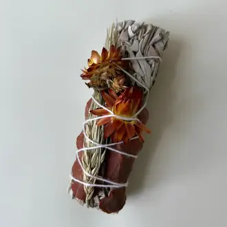 LE GARDE-FLEURS BÂTON DE SAUGE BLANCHE - IMMORTELLES + ORGES