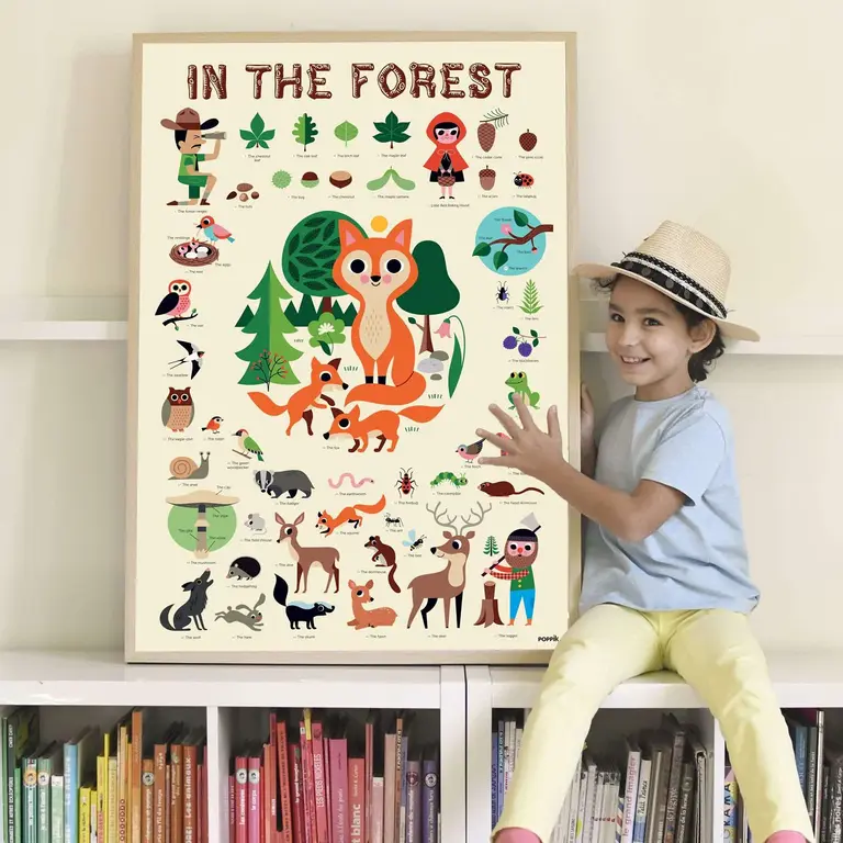 POPPIK POSTER ÉDUCATIF XXL AVEC AUTOCOLLANTS - FORÊT