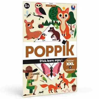 POPPIK POSTER ÉDUCATIF XXL AVEC AUTOCOLLANTS - FORÊT