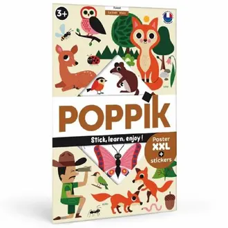 POPPIK POSTER ÉDUCATIF XXL AVEC AUTOCOLLANTS - FORÊT