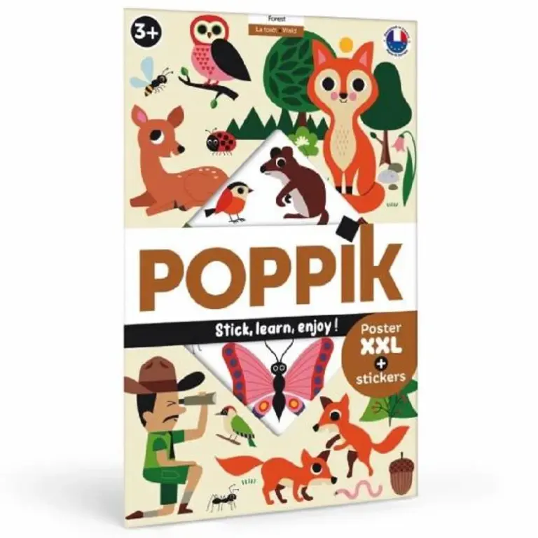 POPPIK POSTER ÉDUCATIF XXL AVEC AUTOCOLLANTS - FORÊT