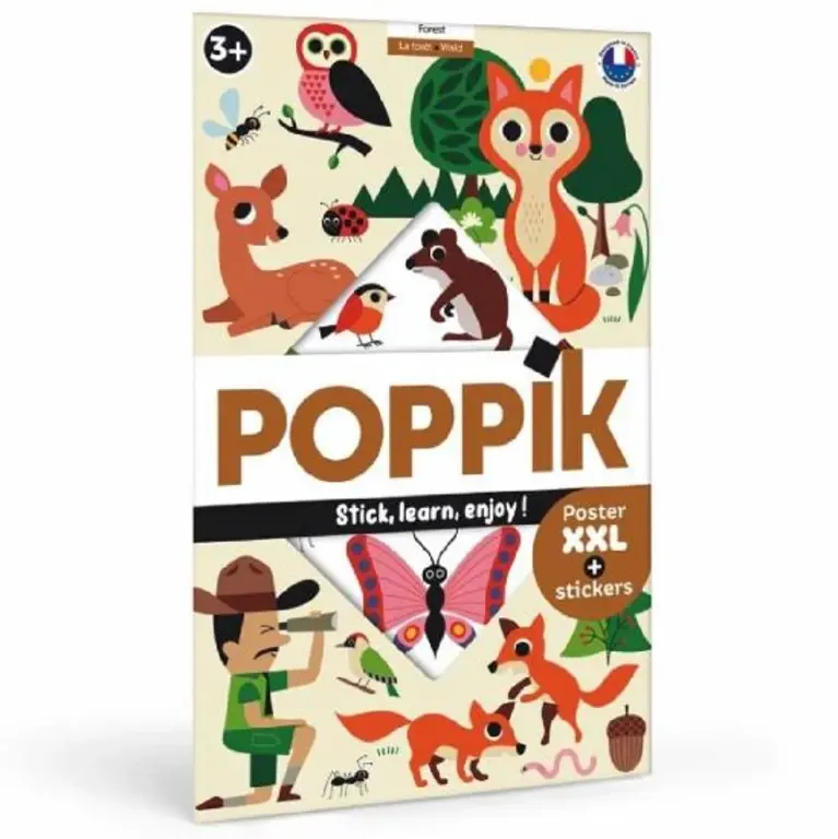 POPPIK POSTER ÉDUCATIF XXL AVEC AUTOCOLLANTS - FORÊT
