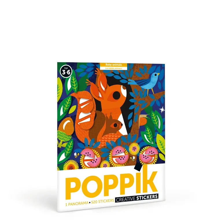 POPPIK AFFICHE PANORAMA ET AUTOCOLLANTS - BÉBÉ ANIMAUX