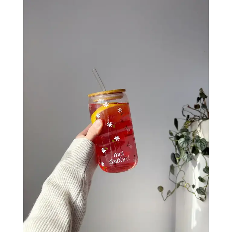 MOI D'ABORD TUMBLER EN VERRE - MARGUERITE