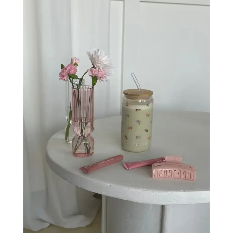 MOI D'ABORD TUMBLER EN VERRE - JARDIN FLEURI