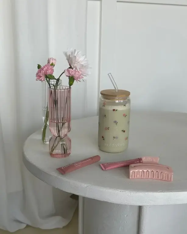 MOI D'ABORD TUMBLER EN VERRE - JARDIN FLEURI
