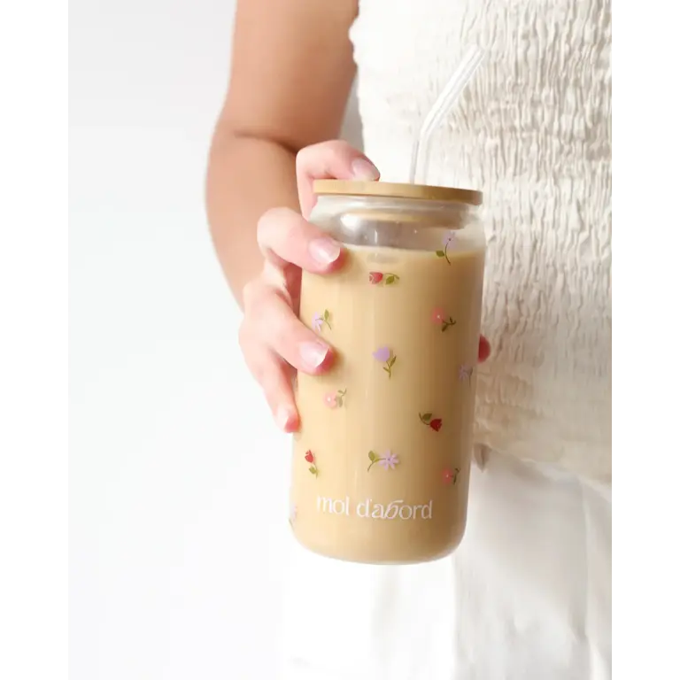 MOI D'ABORD TUMBLER EN VERRE - JARDIN FLEURI