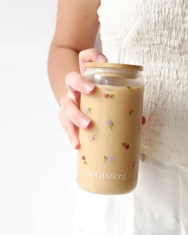 MOI D'ABORD TUMBLER EN VERRE - JARDIN FLEURI