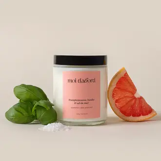MOI D'ABORD BOUGIE DE SOJA - PAMPLEMOUSSE, BASILIC & SEL DE MER