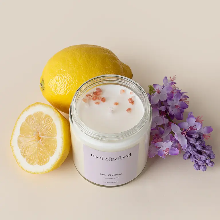 MOI D'ABORD BOUGIE DE SOJA - LILAS & CITRON