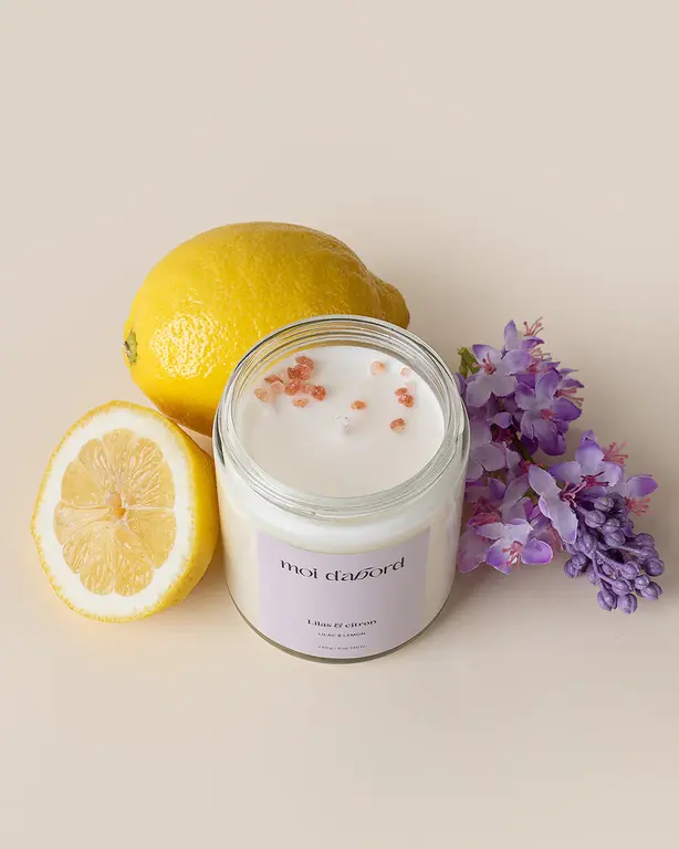 MOI D'ABORD BOUGIE DE SOJA - LILAS & CITRON