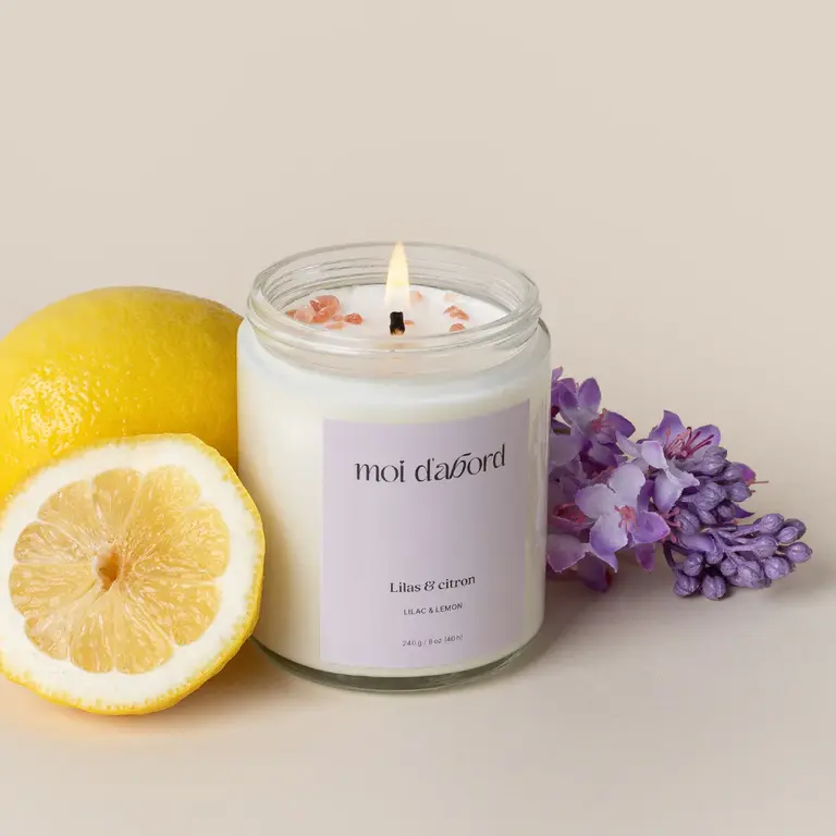MOI D'ABORD BOUGIE DE SOJA - LILAS & CITRON