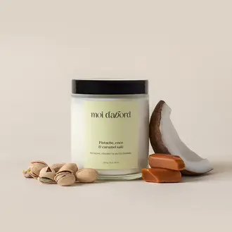 MOI D'ABORD BOUGIE DE SOJA - PISTACHE, COCO & CARAMEL SALÉ