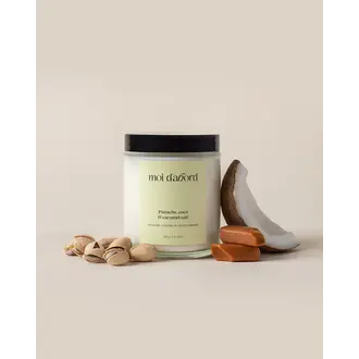 MOI D'ABORD BOUGIE DE SOJA - PISTACHE, COCO & CARAMEL SALÉ