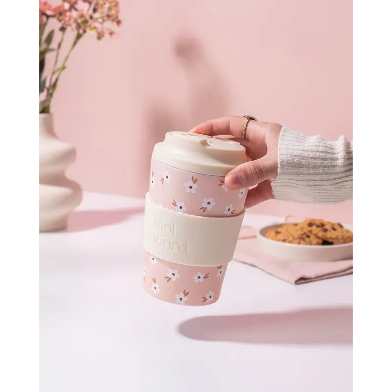 MOI D'ABORD TASSE DE VOYAGE ISOTHERME - CHAMP ROSÉ
