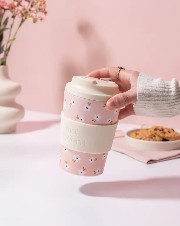 MOI D'ABORD TASSE DE VOYAGE ISOTHERME - CHAMP ROSÉ