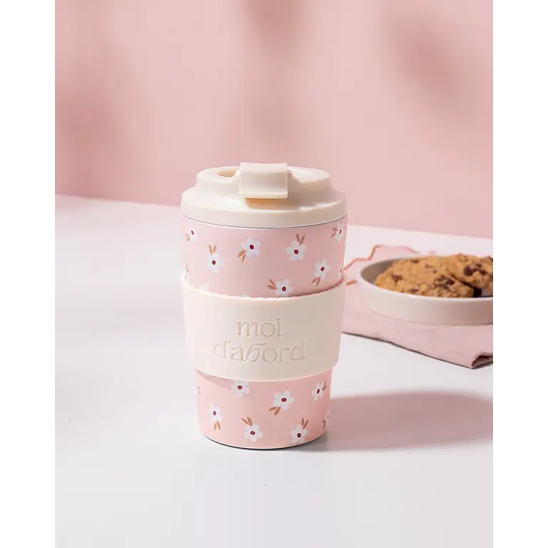 MOI D'ABORD TASSE DE VOYAGE ISOTHERME - CHAMP ROSÉ