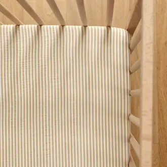 MINIKA DRAP CONTOUR LIT DE BÉBÉ - STRIPE BEIGE
