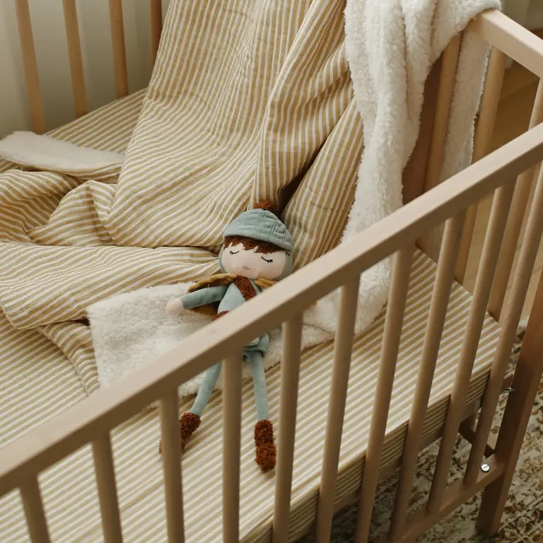 MINIKA DRAP CONTOUR LIT DE BÉBÉ - STRIPE BEIGE