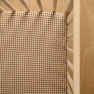 MINIKA DRAP CONTOUR LIT DE BÉBÉ - VICHY BRUN