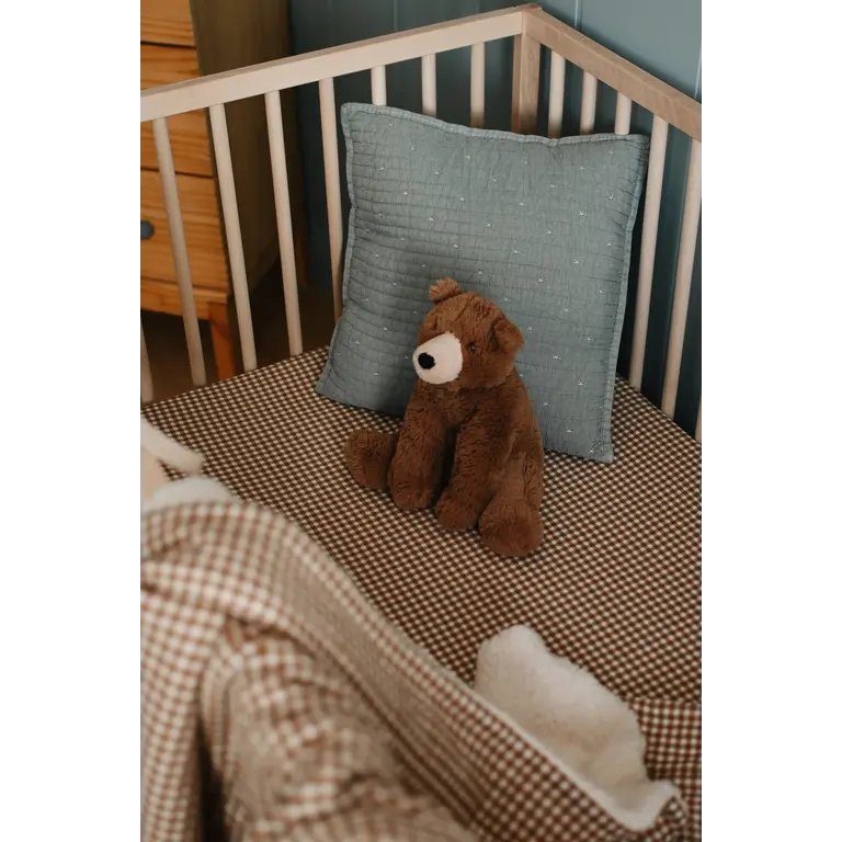 MINIKA DRAP CONTOUR LIT DE BÉBÉ - VICHY BRUN