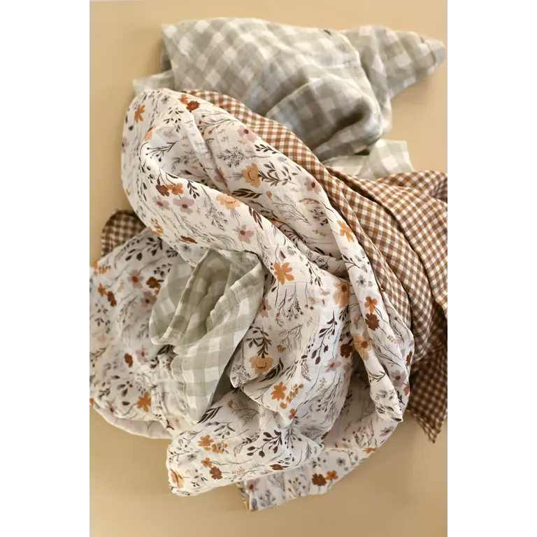 MINIKA COUVERTURE DE MOUSSELINE - VICHY BRUN