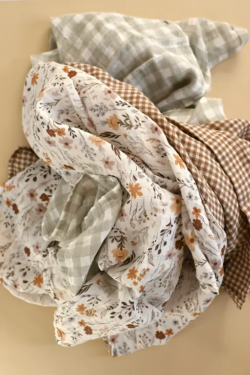 MINIKA COUVERTURE DE MOUSSELINE - VICHY BRUN