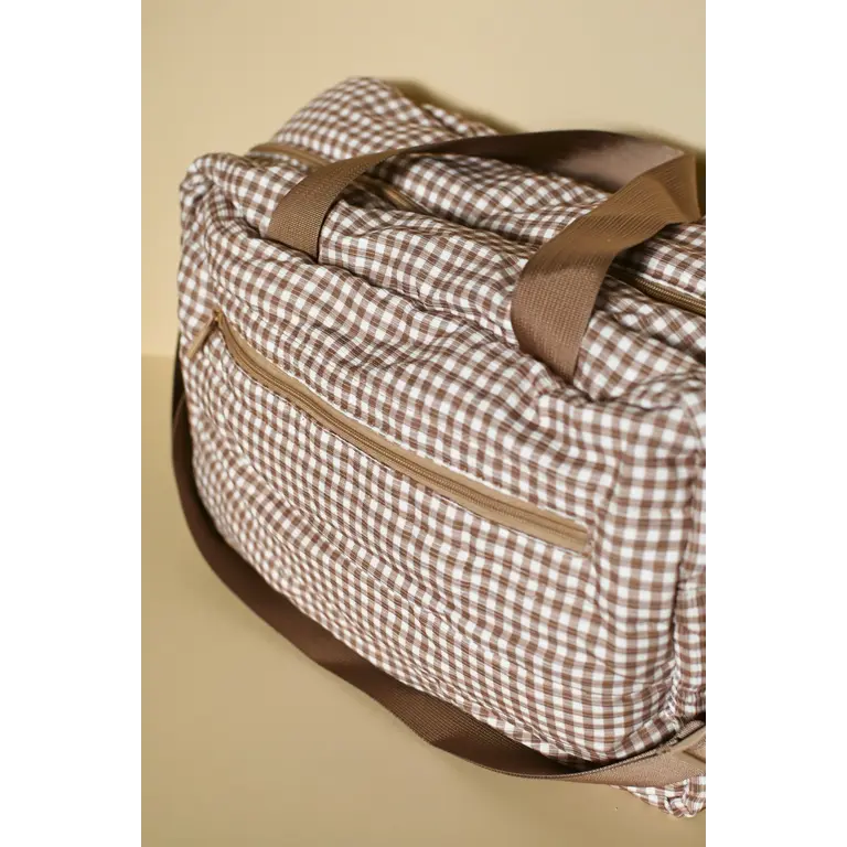 MINIKA DIAPER BAG - BROWN GINGHAM