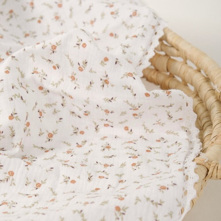 BALUCHON DOUDOU MOUSSELINE DE COTON AVEC DENTELLE - 1863