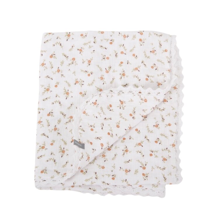 BALUCHON DOUDOU MOUSSELINE DE COTON AVEC DENTELLE - 1863