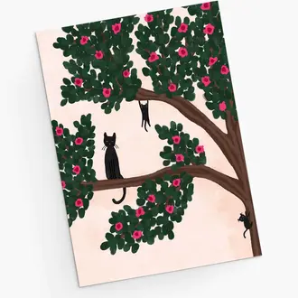 MIMI & AUGUST CARTE DE SOUHAITS - CHAT DANS L'ARBRE