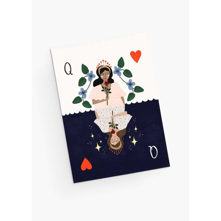 MIMI & AUGUST GREETING CARD - QUEEN OF HEARTS