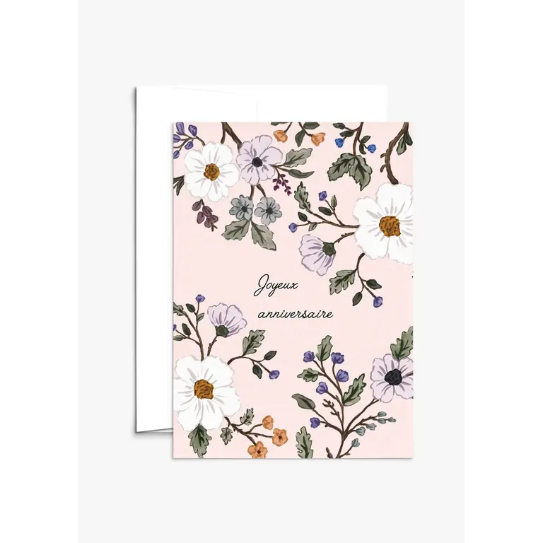 MIMI & AUGUST CARTE DE SOUHAITS - ANNIVERSAIRE FLORAL
