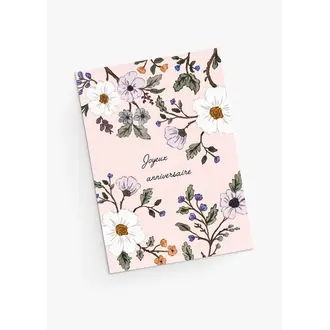 MIMI & AUGUST CARTE DE SOUHAITS - ANNIVERSAIRE FLORAL