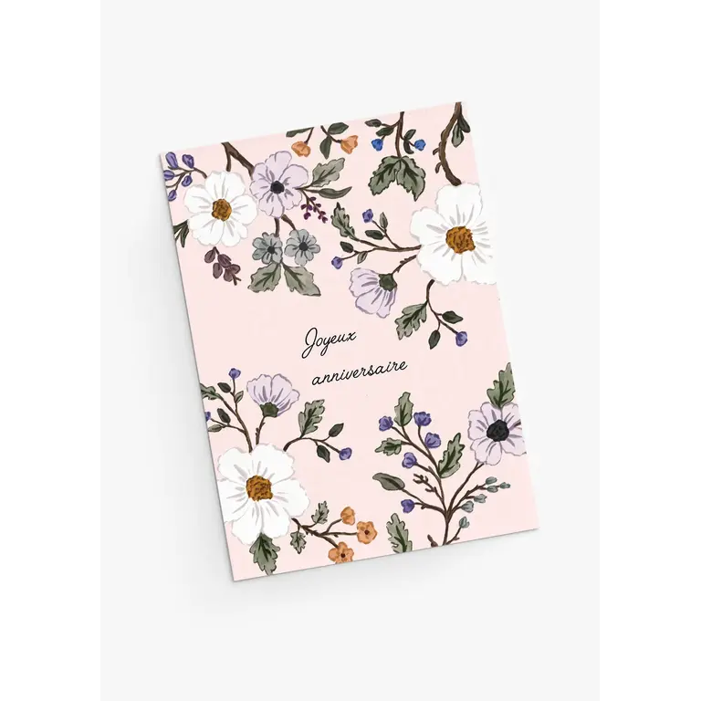 MIMI & AUGUST CARTE DE SOUHAITS - ANNIVERSAIRE FLORAL