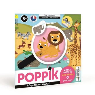 POPPIK POSTER À JOUER AVEC AUTOCOLLANTS - SAVANE